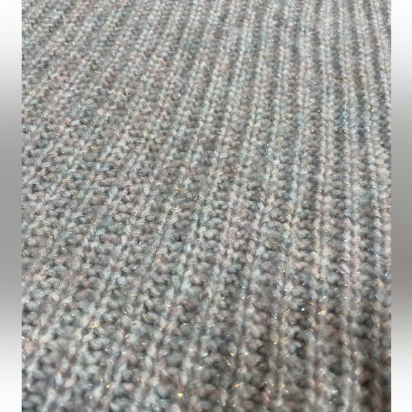 Express Gray Rainbow Metallic Oversized Slouchy Turtleneck Knit Sweater size M‎ - Picture 12 of 15